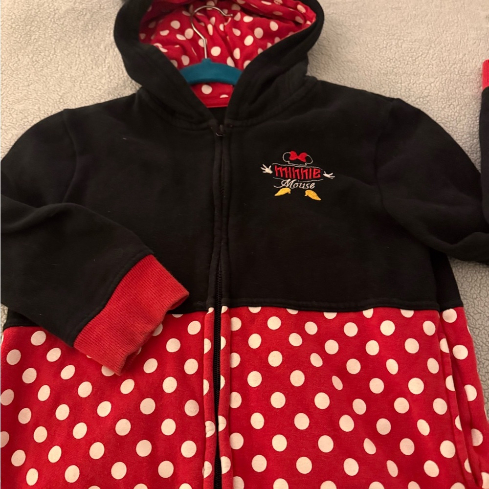 Kids Polka Dot Hoodie - Black and Red